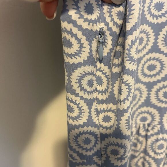Gap Maxi Dress 18 plus Womens blue white Geometric Faux Wrap Boho beachy peasant - Picture 11 of 15